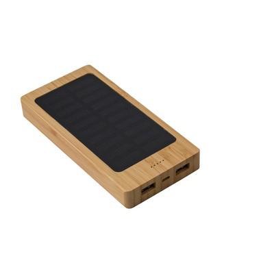 Bamboo power bank 8000 mAh, solar charger Bamboo power bank 8000 mAh, solar charger