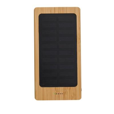 Bamboo power bank 8000 mAh, solar charger Bamboo power bank 8000 mAh, solar charger