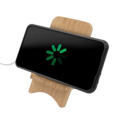 B'RIGHT foldable bamboo wireless charger 10W, phone stand