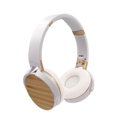 Foldable wireless headphones, bamboo details