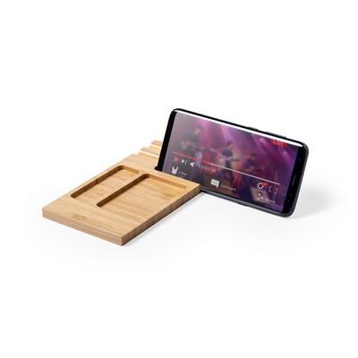 Bamboo desk organizer, phone stand