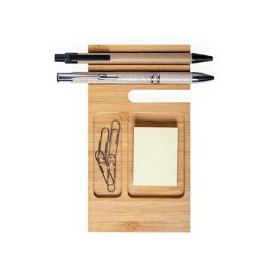 Bamboo desk organizer, phone stand