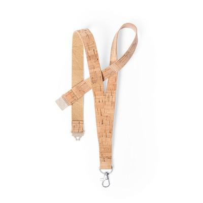 Cork lanyard with safety catch