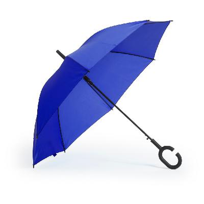 Windproof automatic umbrella, C shaped handle