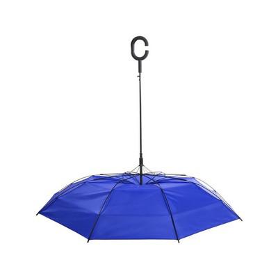 Windproof automatic umbrella, C shaped handle