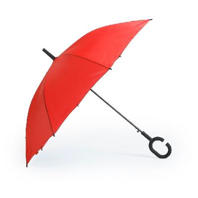 Windproof automatic umbrella, C shaped handle