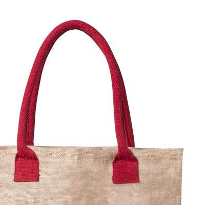 Jute shopping bag with cotton handles