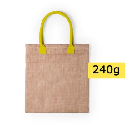 Jute shopping bag with cotton handles