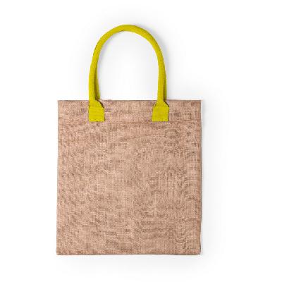 Jute shopping bag with cotton handles