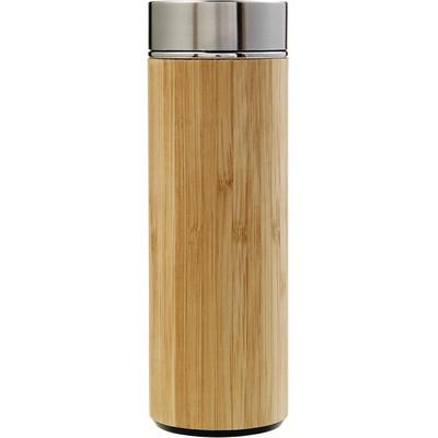 Bamboo vacuum flask 420 ml with sieve stopping dregs