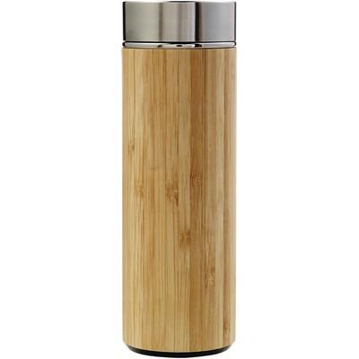 Bamboo vacuum flask 420 ml with sieve stopping dregs