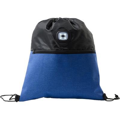 Drawstring bag with light