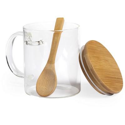 Mug 420 ml with spoon and lid
