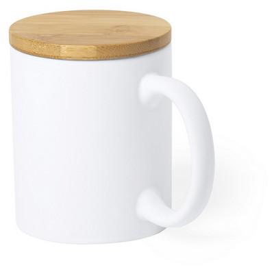 Ceramic mug 370 ml with bamboo lid