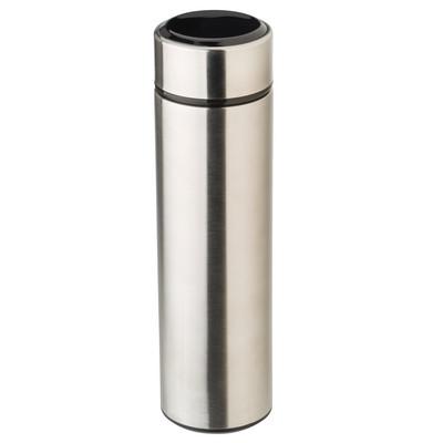 Vacuum flask 450 ml with touch digital beverage temperature display and sieve stopping dregs