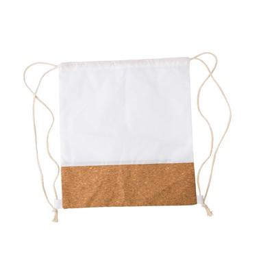 RPET and cork drawstring bag with cotton drawstrings