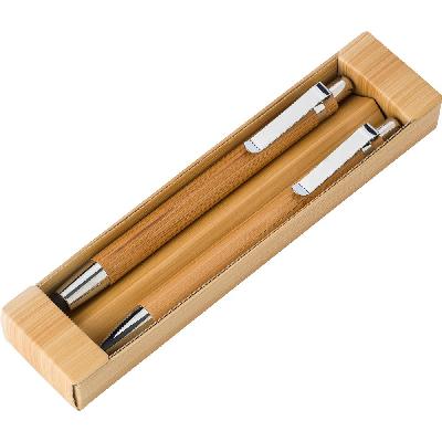 Writing set, bamboo ball pen with touch pen and mechanical pencil