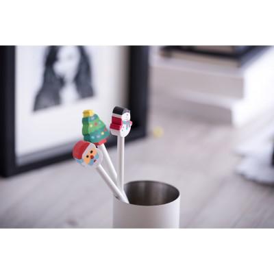 Pencil with eraser, Christmas pattern