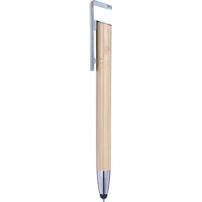 Bamboo ball pen, touch pen, phone stand