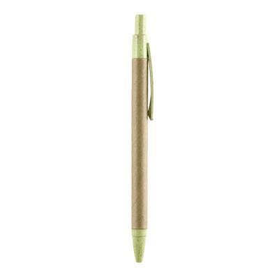Ball pen with paper barrel and coloured bamboo fibre details