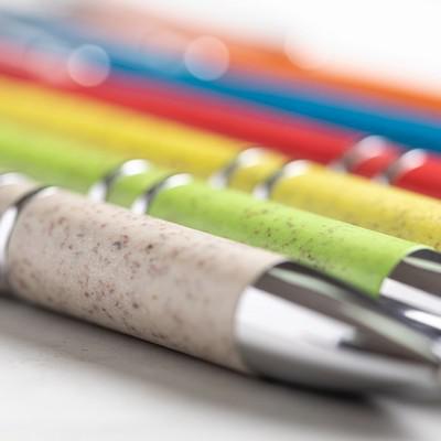 Wheat straw ball pen, metal clip
