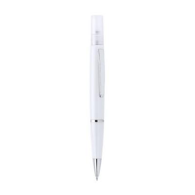 Ball pen with atomizer and cap