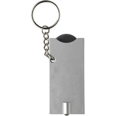 Keyring with shopping cart coin and LED light
