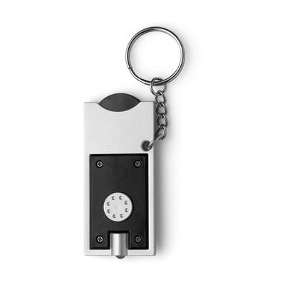 Keyring with shopping cart coin and LED light
