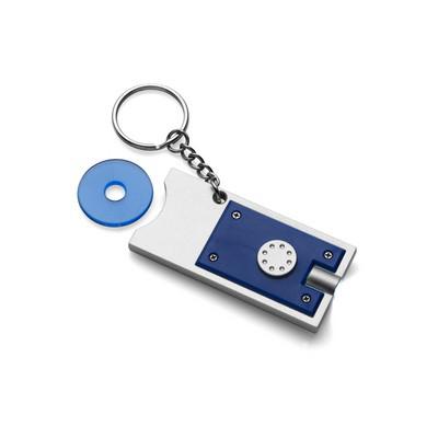 Keyring with shopping cart coin and LED light