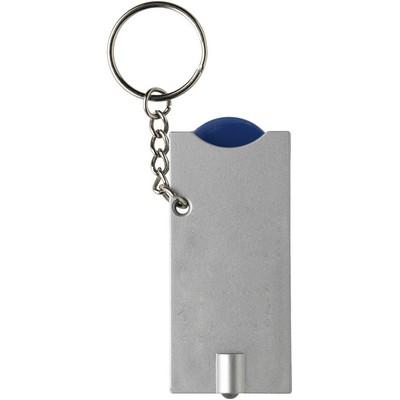 Keyring with shopping cart coin and LED light