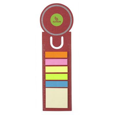 Memo holder, sticky notes, bookmark, notebook, ruler