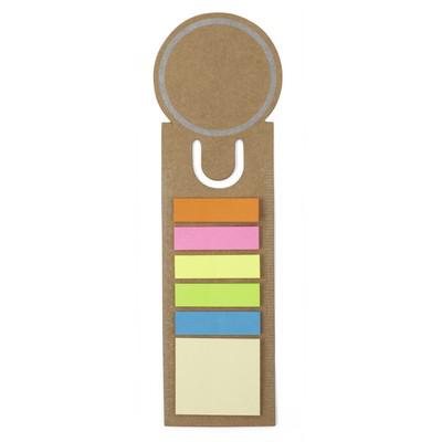 Memo holder, sticky notes, bookmark, notebook, ruler