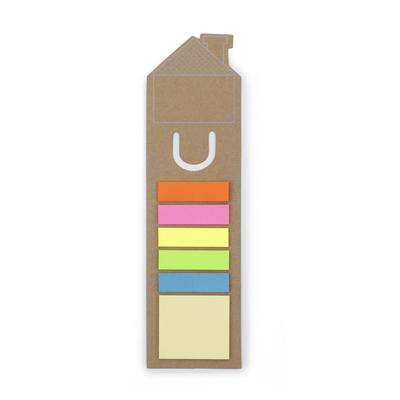 Memo holder, sticky notes, bookmark, notebook, ruler