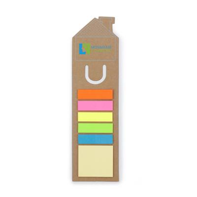 Memo holder, sticky notes, bookmark, notebook, ruler