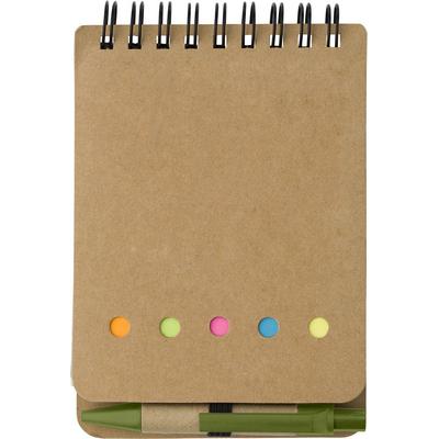 Memo holder, notebook approx. A6, sticky notes and ball pen