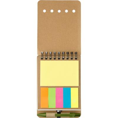 Memo holder, notebook approx. A6, sticky notes and ball pen