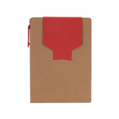 Memo holder, notebook A6, sticky notes, ball pen