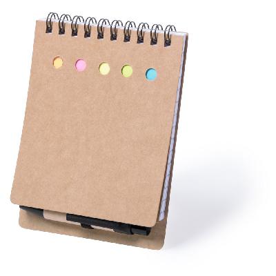 Memo holder, notebook approx. A6, sticky notes, ball pen