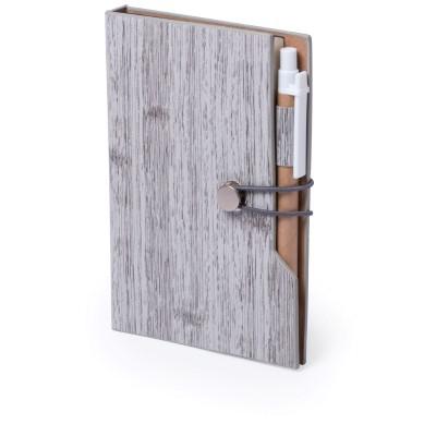 Memo holder, notebook approx. A6, sticky notes, ball pen