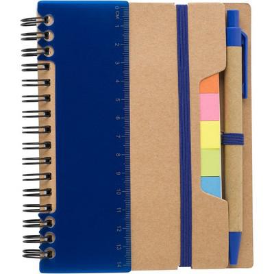 Memo holder, notebook, sticky notes, ball pen