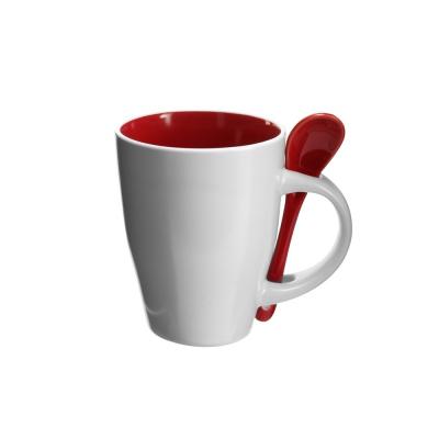 Ceramic mug 300 ml with spoon