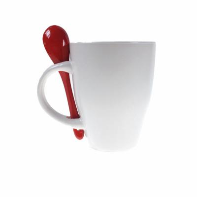 Ceramic mug 300 ml with spoon