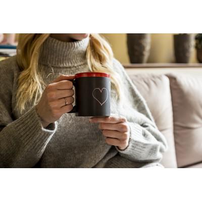 Ceramic mug for drawing 300 ml, chalk