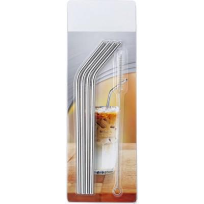 Stainless steel drinking straw set