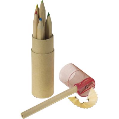 Colour pencil set with pencil sharpener