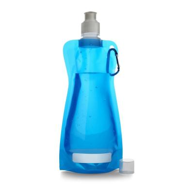 Foldable sports bottle 420 ml with carabiner