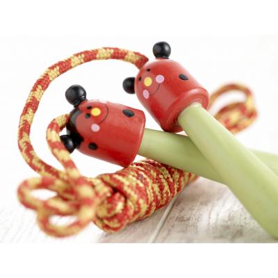 Skipping rope with wooden handles