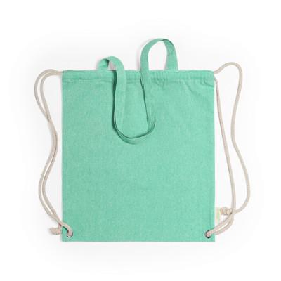 Recycled cotton bag 2 in 1, drawstring bag and shopping bag
