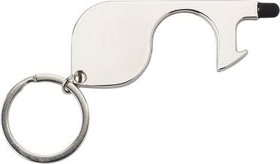 Keyring, anti-contact holder for door opening, touch pen and shopping cart coin Keyring, anti-contact holder for door opening, touch pen and shopping cart coin