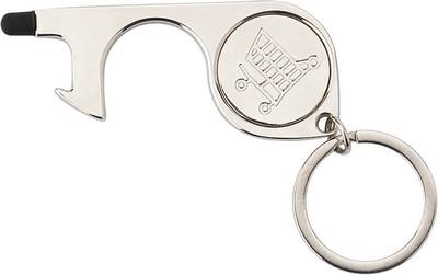 Keyring, anti-contact holder for door opening, touch pen and shopping cart coin Keyring, anti-contact holder for door opening, touch pen and shopping cart coin